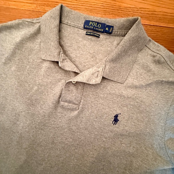 Polo Ralph Lauren Mens Grey Pima Soft Touch Short Sleeve Polo Shirt - Picture 2 of 5